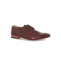 Mens Brown Leather Toecap Smart Shoes, Brown