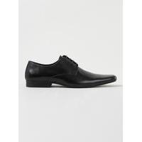 mens black leather square toed derby shoes black