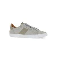 Mens Grey Faux Leather Trainers, Grey
