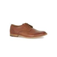 Mens Brown Tan Leather Derby Shoes, Brown