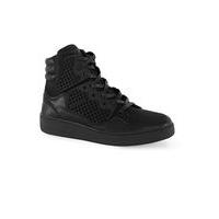 Mens CRIMINAL DAMAGE Black Faux Leather Hi Tops, Black