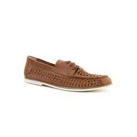 mens brown tan leather weave lace up shoes brown