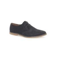 Mens Brown Navy Faux Suede Derby Shoes, Brown