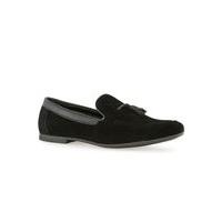 mens black faux suede tassel loafers black