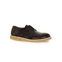 Mens UNION Black Leather Derby Shoes, Black