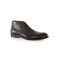 Mens Black Leather Chukka Boots, Black