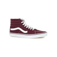 mens vans red sk8 hi trainers red