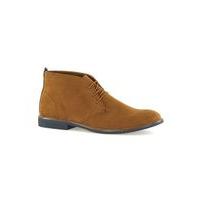 Mens Brown Tan Faux Suede Chukka Boots, Brown