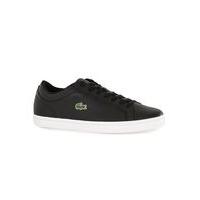 Mens LACOSTE Black Leather Trainers, Black