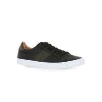 Mens Black Faux Leather Trainers, Black