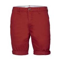 Mens Brown Long Length Stretch Skinny Chino Shorts, Brown