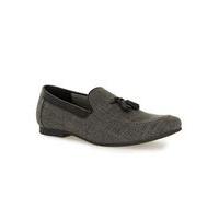 Mens Grey Faux Suede Tassel Loafers, Grey