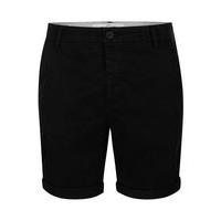 Mens Black Stretch Skinny Chino Shorts, Black