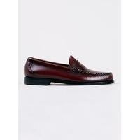 Mens Red BASS WEEJUNS Burgundy High Shine Penny Loafers, Red