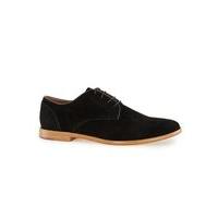 Mens Black Faux Suede Lace Up Shoes, Black