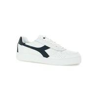 Mens DIADORA White Perforated Leather Trainers, White