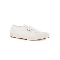 mens superga white canvas trainers white