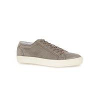 mens grey leather nubuck trainers grey