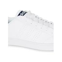 Mens adidas White Perforated Advantage Clean Trainers, White