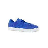 Mens adidas Blue Stripe VL Court Leather Trainers, Blue