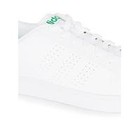 Mens adidas White and Green Perforated Advantage Clean Trainers, White