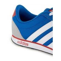 Mens Adidas Blue And White Stripe V Racer Trainers, Blue