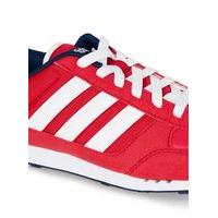 Mens Adidas Red And White Stripe City Racer Trainers, Red