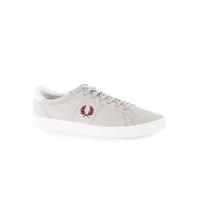 Mens FRED PERRY Silver Canvas Trainers, SILVER