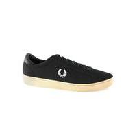Mens FRED PERRY Black Canvas Trainers, Black