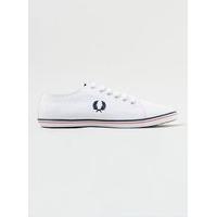 Mens FRED PERRY White Twill Plimsolls, White