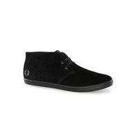 mens fred perry black suede mid boots black