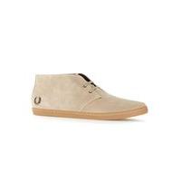 Mens Brown FRED PERRY Beige Suede Mid Boots, Brown
