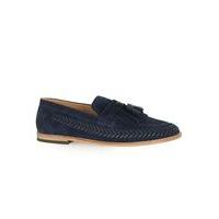 Mens Blue HUDSON LONDON Navy Leather Tassel Loafers, Blue