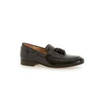 mens hudson london black patent leather loafers black