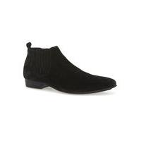 Mens HUDSON LONDON Black Suede Ankle Chelsea Boots, Black