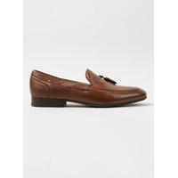 Mens Brown HUDSON LONDON Tan Leather Tassel Loafers, Brown