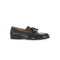 Mens HUDSON LONDON Black High Shine Tassel Loafers, Black