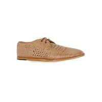 Mens Brown HUDSON LONDON Tan Woven Leather Lace Up Shoes, Brown