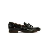 Mens HUDSON LONDON Black Croc Tassel Loafers, Black