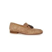 Mens HUDSON Brown Suede Tassel Loafers, Brown