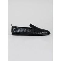 Mens HUDSON LONDON Black Leather Woven Shoes, Black