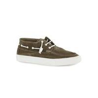 Mens Green SELECTED HOMME Khaki Suede Boat Shoes, Green