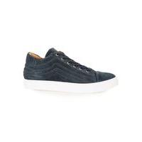 mens blue selected homme navy nubuck trainers blue