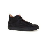 mens selected homme black nubuck hi tops black