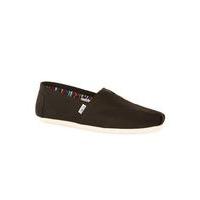 mens toms black canvas slip on shoes black