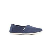 Mens Blue TOMS ORIGINAL Navy Canvas Slip On Shoes, Blue