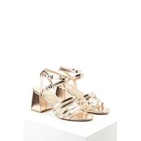 Metallic Faux Leather Sandals