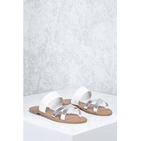 Metallic Faux Leather Sandals