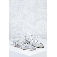 Metallic Lucite Strap Heels