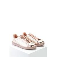 Metallic Lace-Up Sneakers